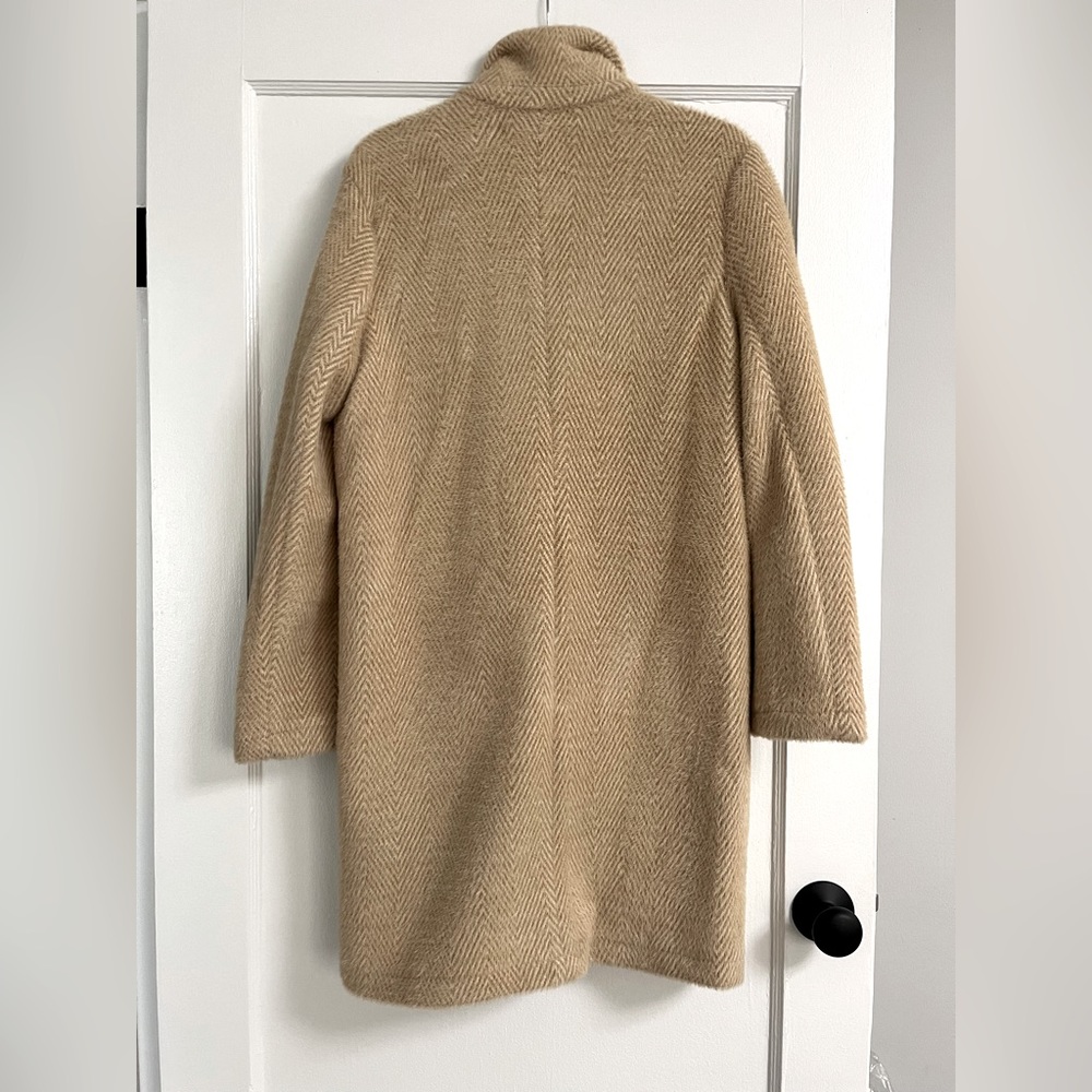 Sanctuary For Anthropologie Camel Herringbone Long Coat - Picture 7 of 13